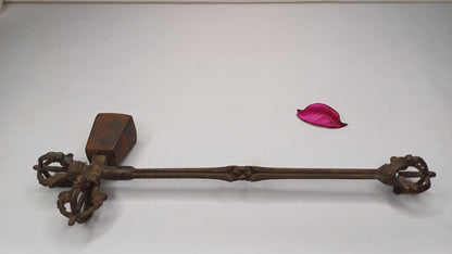 Antique Rare Authentic Gandhara Art Handmade Tibetan Buddhist Ritual Implement-Vajra Hammer,Sacred Buddhist Tantric Hammer,Buddhist Artifact