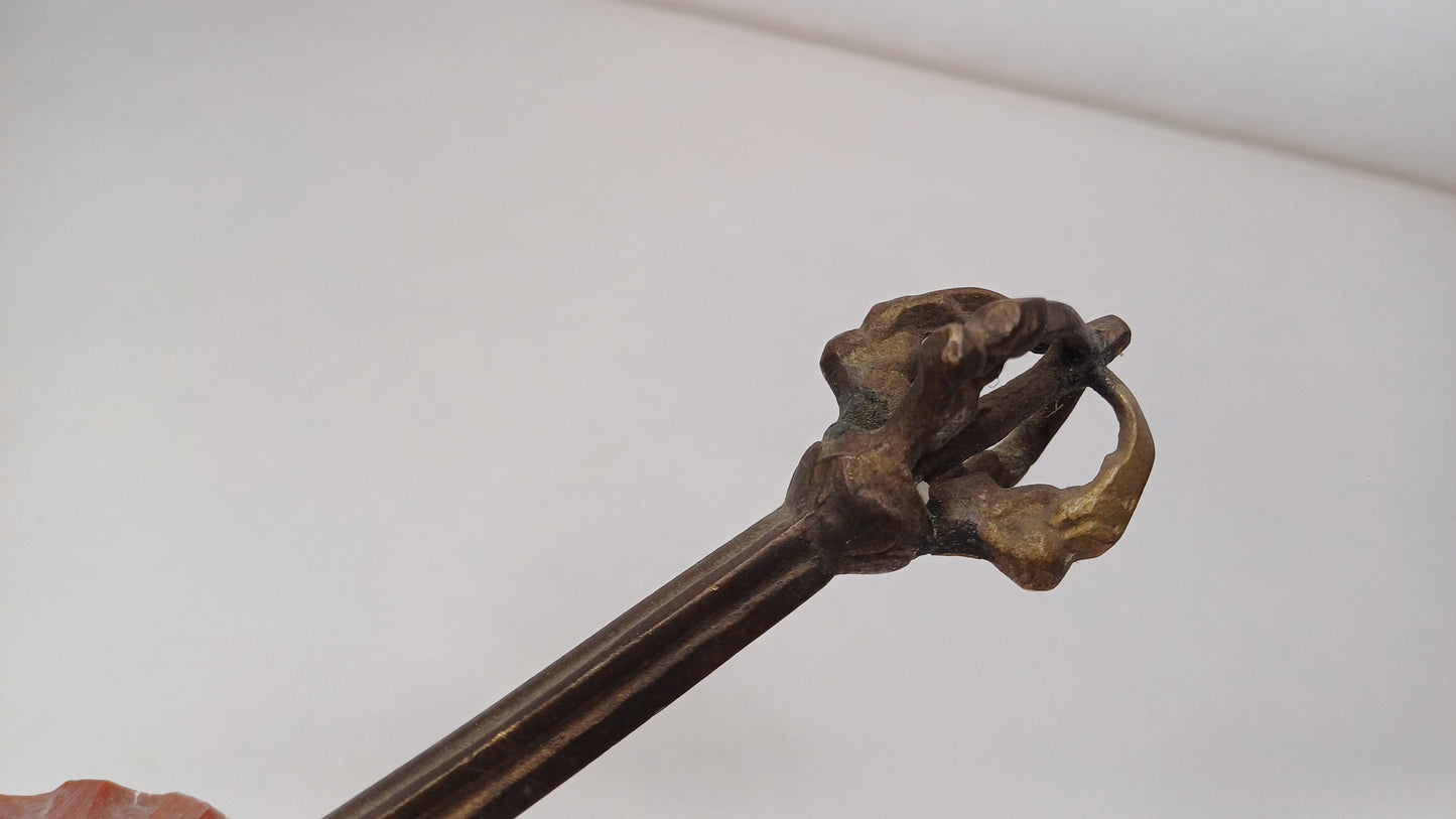 Antique Rare Authentic Gandhara Art Handmade Tibetan Buddhist Ritual Implement-Vajra Hammer,Sacred Buddhist Tantric Hammer,Buddhist Artifact