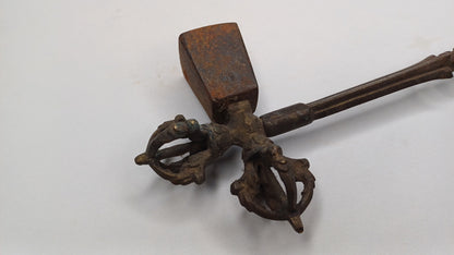 Antique Rare Authentic Gandhara Art Handmade Tibetan Buddhist Ritual Implement-Vajra Hammer,Sacred Buddhist Tantric Hammer,Buddhist Artifact