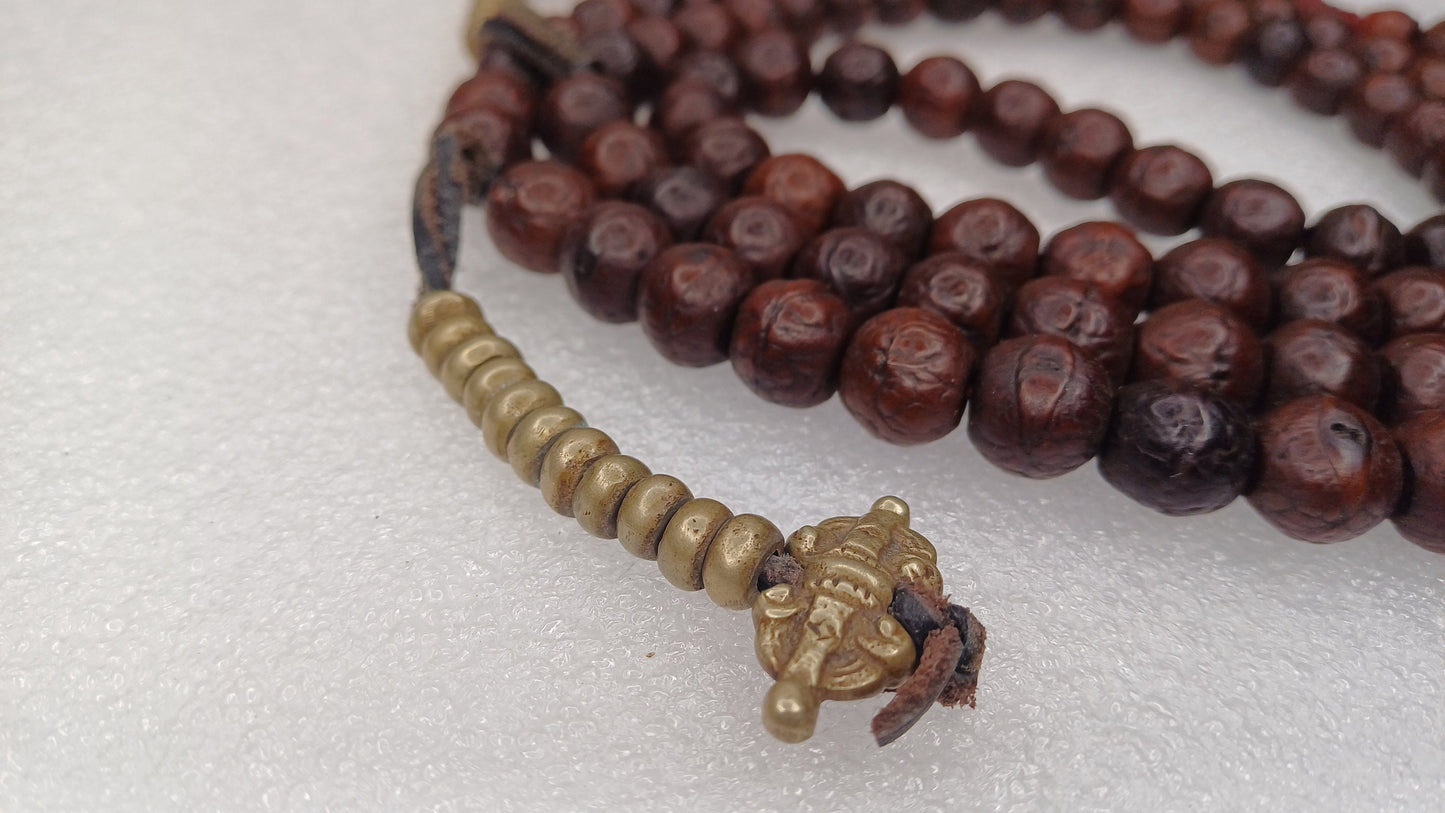 108 Antique Darked Phoenix One Eye Bodhi Seeds Mala,Buddhist beads,Tibetan Bodhi Beads,12mm Antique Prayer Mala,Nepali Bodhi Seed,Japa Mala