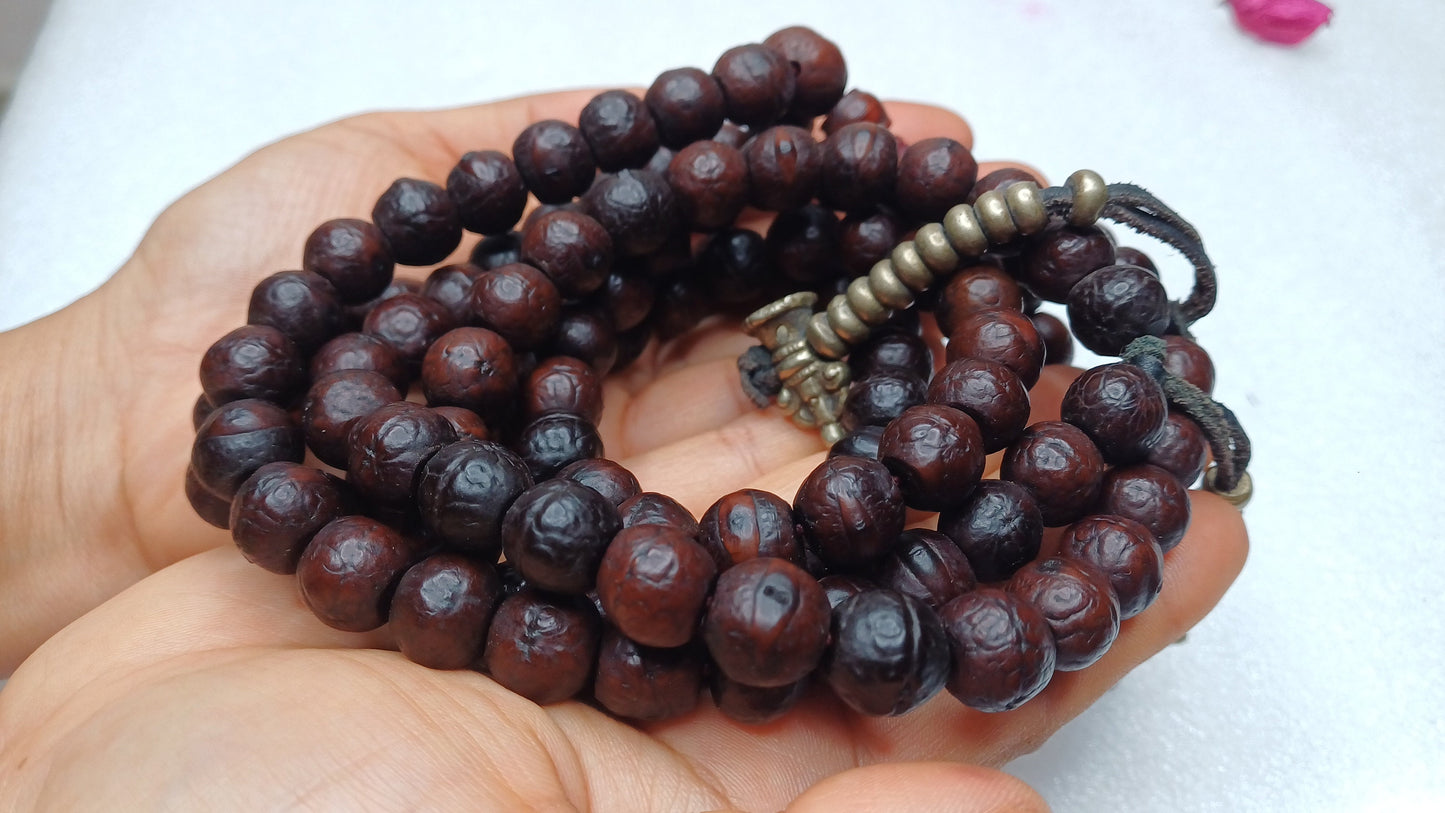 108 Antique Darked Phoenix One Eye Bodhi Seeds Mala,Buddhist beads,Tibetan Bodhi Beads,12mm Antique Prayer Mala,Nepali Bodhi Seed,Japa Mala