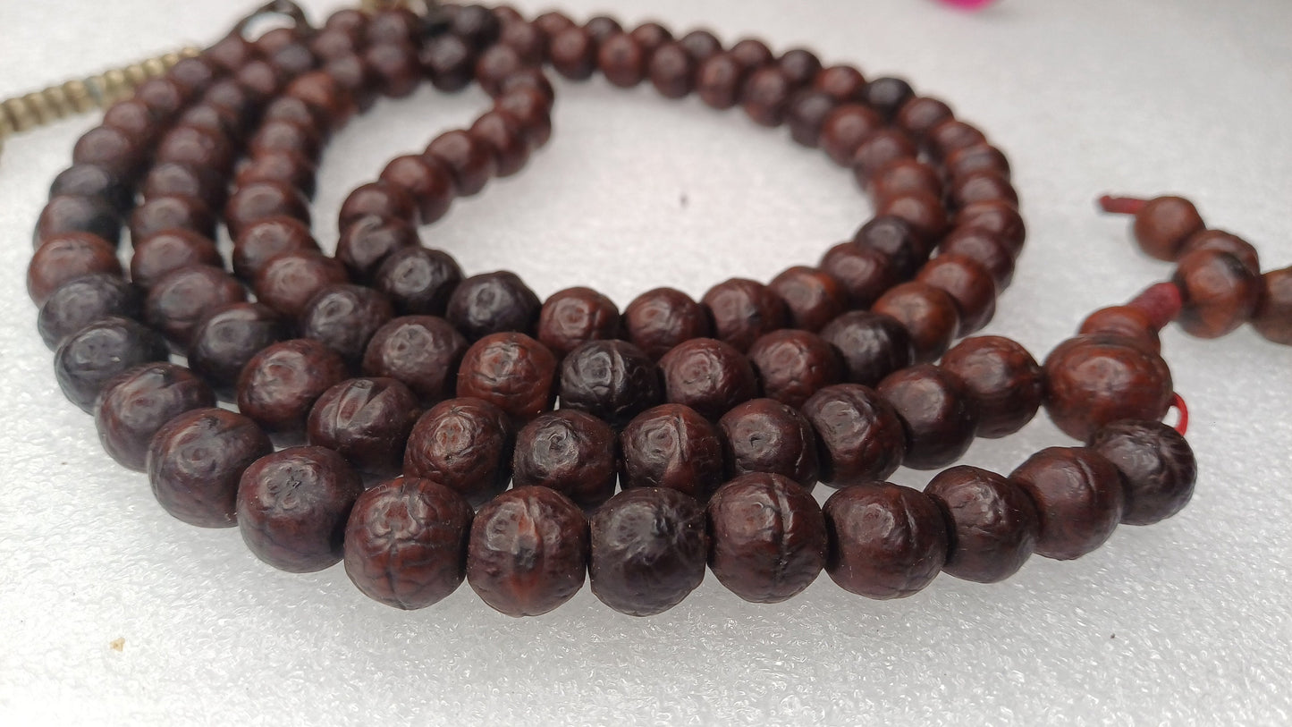 108 Antique Darked Phoenix One Eye Bodhi Seeds Mala,Buddhist beads,Tibetan Bodhi Beads,12mm Antique Prayer Mala,Nepali Bodhi Seed,Japa Mala