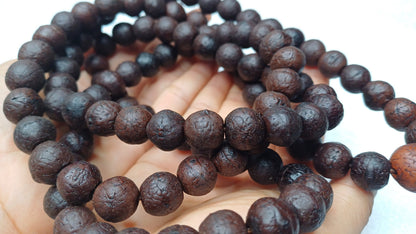 12mm Old Dark Natural Genuine Phoenix One Eye Bodhi Seeds Japa Prayer Mala,Tibetan Buddhist Bodhi Wrist Beads,Nepali Bodhi Meditation Mala