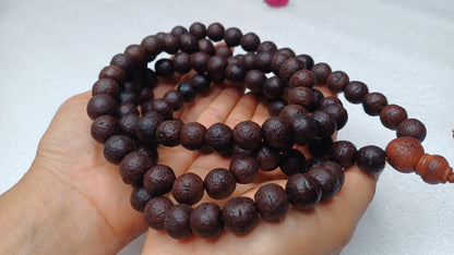 12mm Old Dark Natural Genuine Phoenix One Eye Bodhi Seeds Japa Prayer Mala,Tibetan Buddhist Bodhi Wrist Beads,Nepali Bodhi Meditation Mala