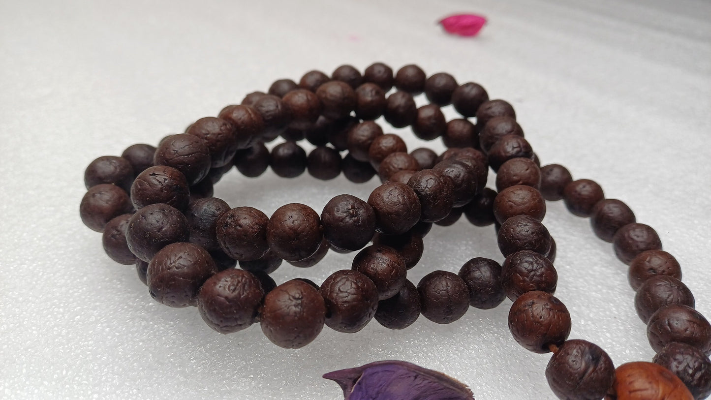 12mm Old Dark Natural Genuine Phoenix One Eye Bodhi Seeds Japa Prayer Mala,Tibetan Buddhist Bodhi Wrist Beads,Nepali Bodhi Meditation Mala