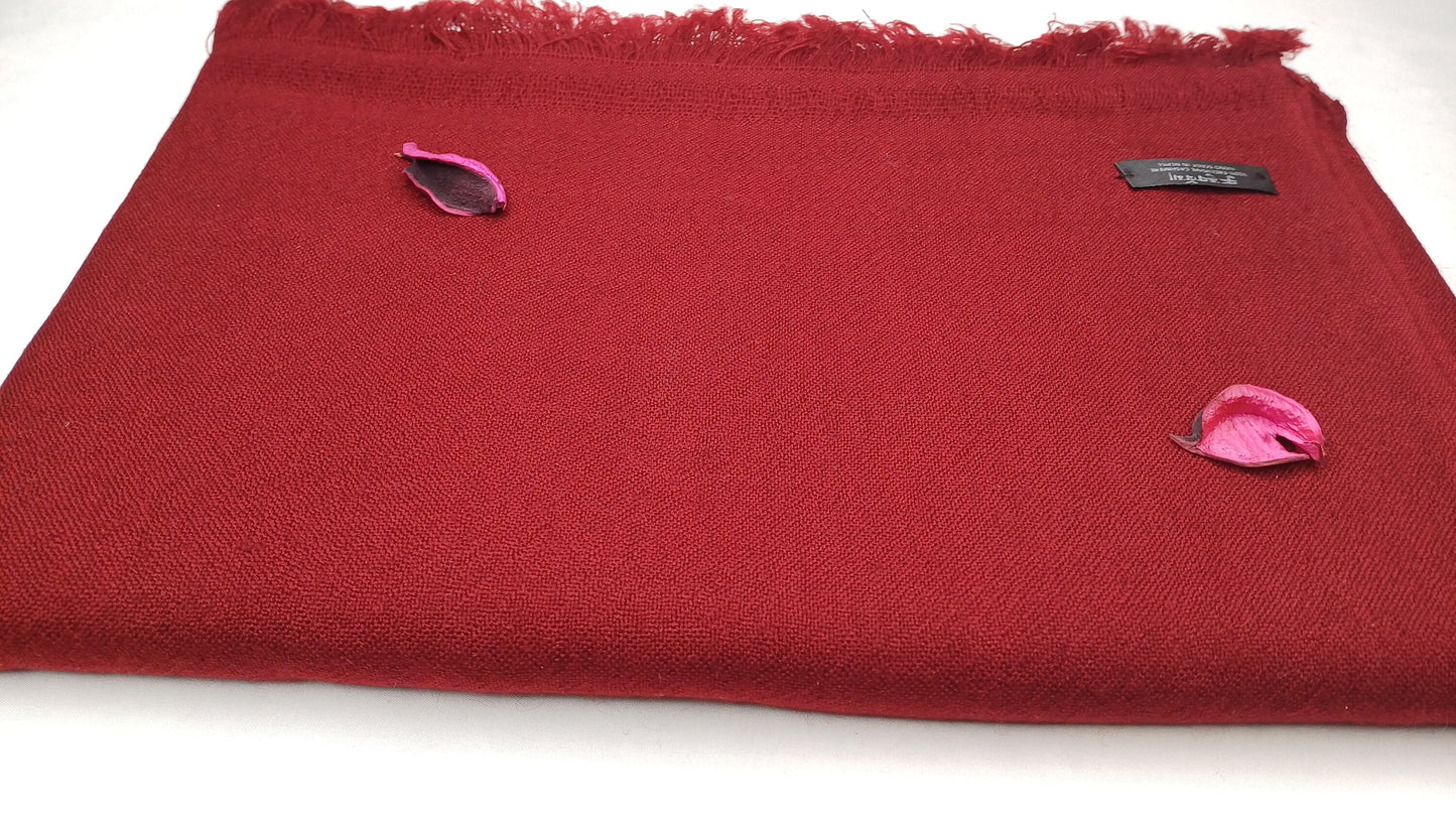 VAJRA Handwoven Lightweight Red Buddhist Lama Monk Pure Cashmere Wool Meditation Shawl,Tibetan Buddhist Prayer Scarf,Cashmere Prayer Wrap