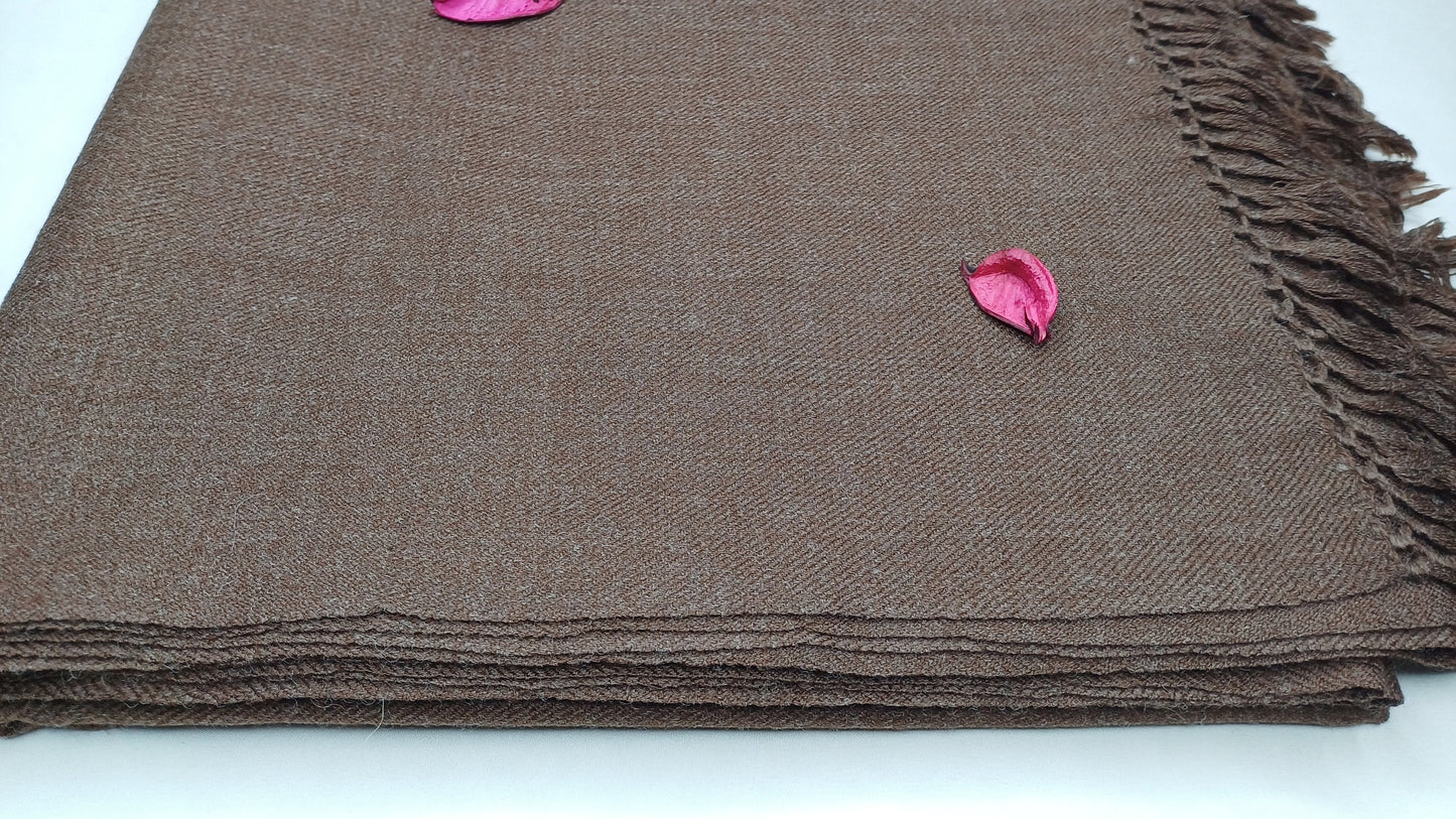 NARASIMHA Handwoven Brown Pure Himalayan Sheep Wool Meditation Shawl,Himalayan Prayer Blanket,Ethnic Indian Yoga Shawl,Wool Prayer Wrap/Zen