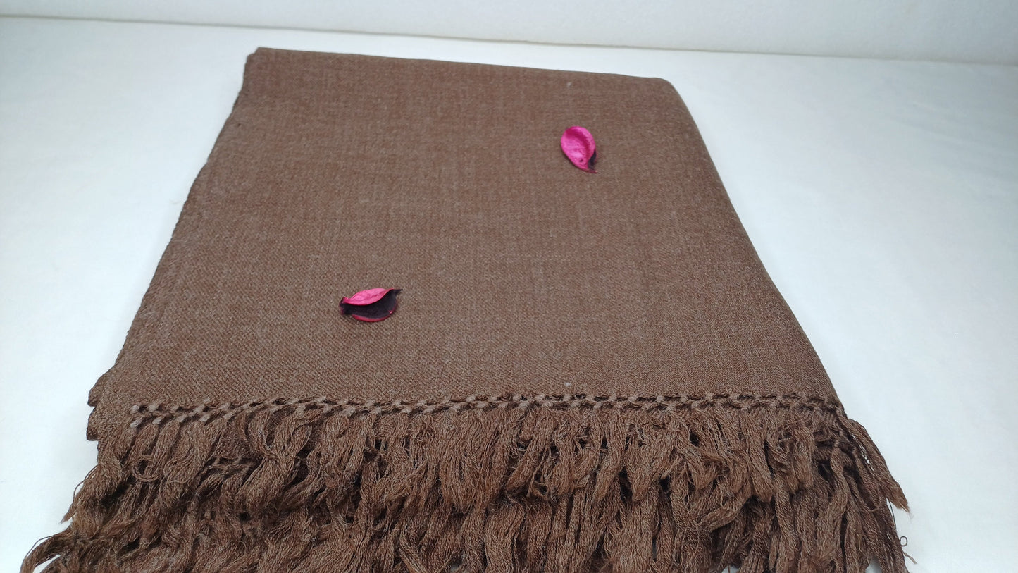 NARASIMHA Handwoven Brown Pure Himalayan Sheep Wool Meditation Shawl,Himalayan Prayer Blanket,Ethnic Indian Yoga Shawl,Wool Prayer Wrap/Zen