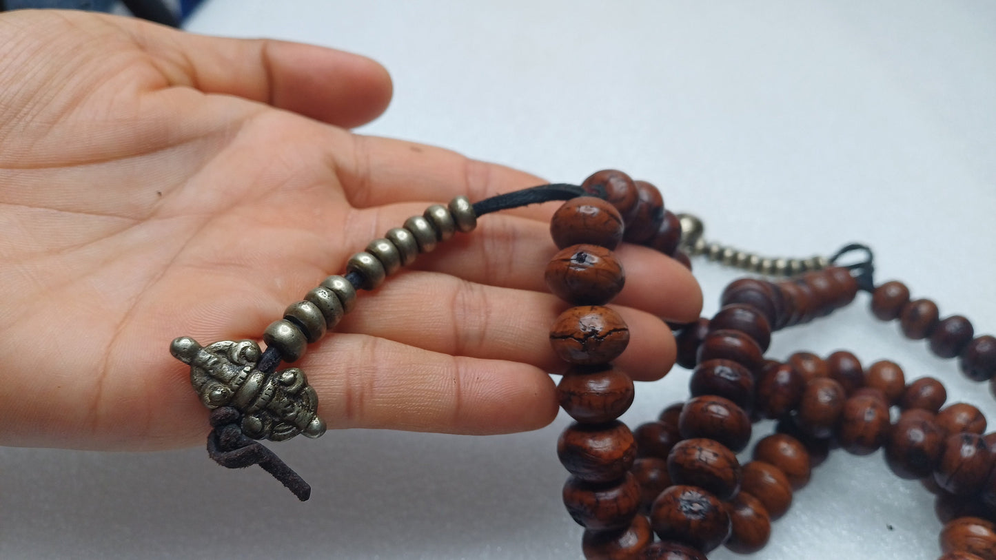 12mm 108 Genuine Antique Darked Phoenix One Eye Bodhi Seeds Mala,Antique Buddhist Prayer Mala,Tibetan Bodhi Beads,Nepali Bodhi Japa Rosary