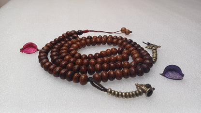 12mm 108 Genuine Antique Darked Phoenix One Eye Bodhi Seeds Mala,Antique Buddhist Prayer Mala,Tibetan Bodhi Beads,Nepali Bodhi Japa Rosary