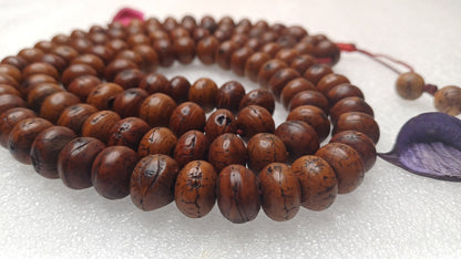 12mm 108 Genuine Vintage Old Darked Phoenix One Eye Bodhi Seeds Mala,Old Buddhist Prayer Mala,Tibetan Bodhi Beads,Nepali Bodhi Japa Rosary