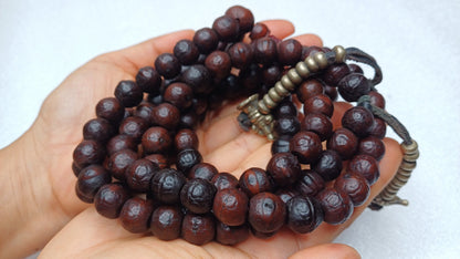 108 Antique Darked Phoenix One Eye Bodhi Seeds Mala,Buddhist beads,Tibetan Bodhi Beads,12mm Antique Prayer Mala,Nepali Bodhi Seed,Japa Mala