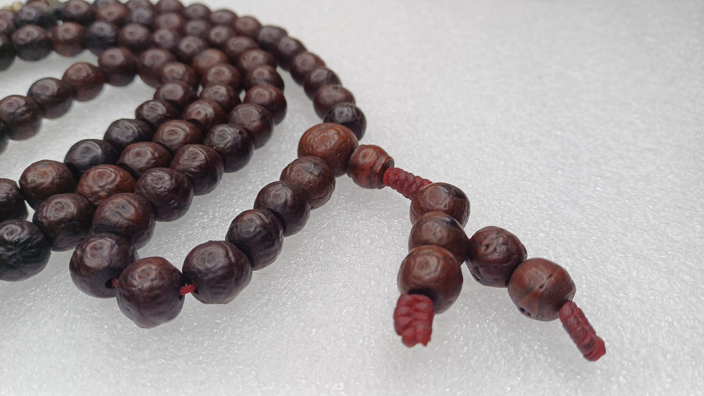 108 Antique Darked Phoenix One Eye Bodhi Seeds Mala,Buddhist beads,Tibetan Bodhi Beads,12mm Antique Prayer Mala,Nepali Bodhi Seed,Japa Mala