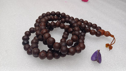 12mm Old Dark Natural Genuine Phoenix One Eye Bodhi Seeds Japa Prayer Mala,Tibetan Buddhist Bodhi Wrist Beads,Nepali Bodhi Meditation Mala