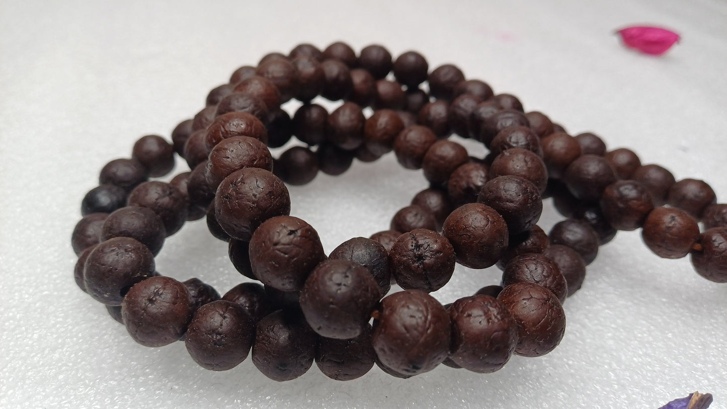 12mm Old Dark Natural Genuine Phoenix One Eye Bodhi Seeds Japa Prayer Mala,Tibetan Buddhist Bodhi Wrist Beads,Nepali Bodhi Meditation Mala