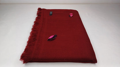 VAJRA Handwoven Lightweight Red Buddhist Lama Monk Pure Cashmere Wool Meditation Shawl,Tibetan Buddhist Prayer Scarf,Cashmere Prayer Wrap