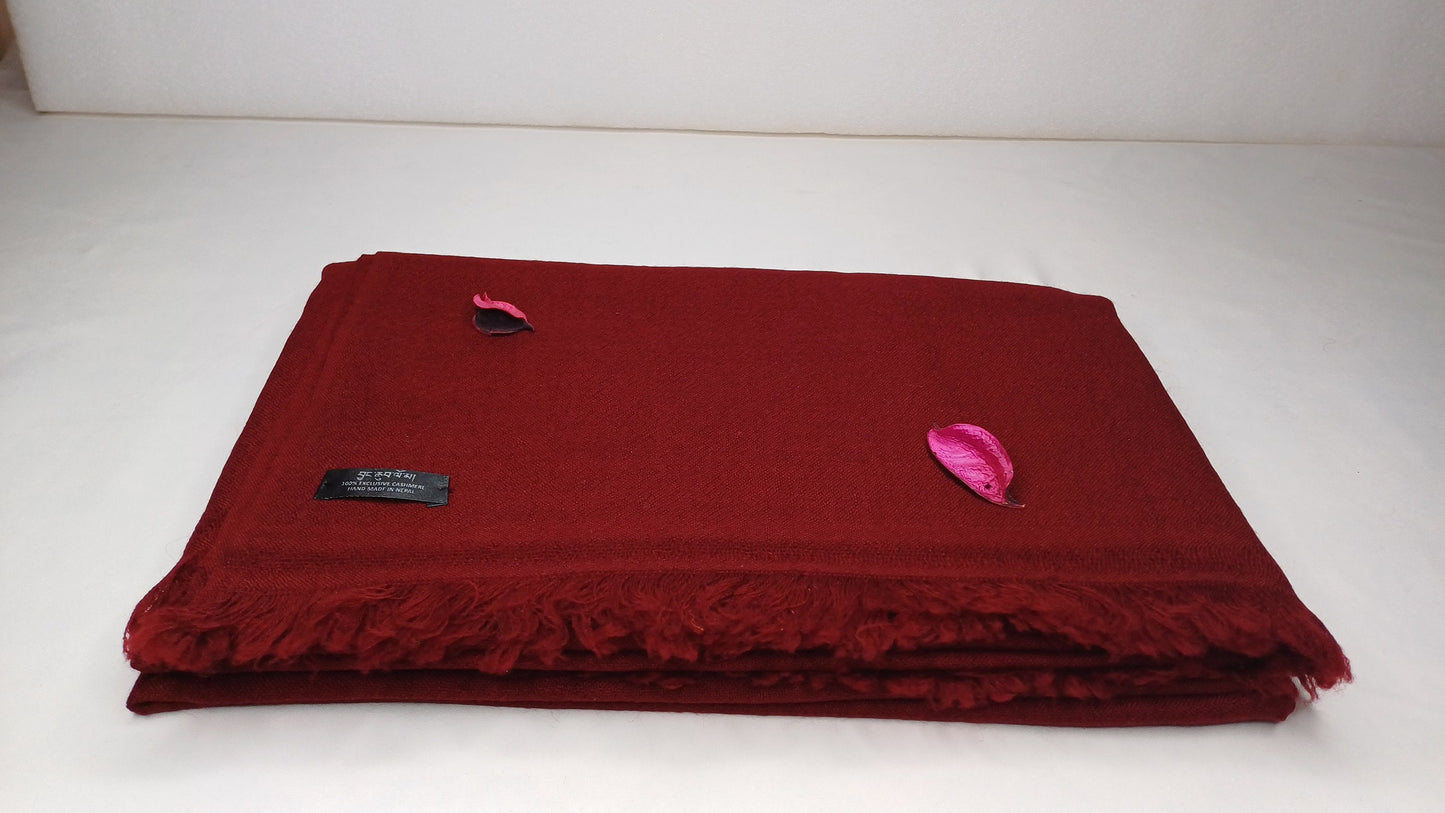 VAJRA Handwoven Lightweight Red Buddhist Lama Monk Pure Cashmere Wool Meditation Shawl,Tibetan Buddhist Prayer Scarf,Cashmere Prayer Wrap