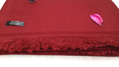 VAJRA Handwoven Lightweight Red Buddhist Lama Monk Pure Cashmere Wool Meditation Shawl,Tibetan Buddhist Prayer Scarf,Cashmere Prayer Wrap
