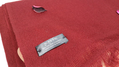 VAJRA Handwoven Lightweight Red Buddhist Lama Monk Pure Cashmere Wool Meditation Shawl,Tibetan Buddhist Prayer Scarf,Cashmere Prayer Wrap