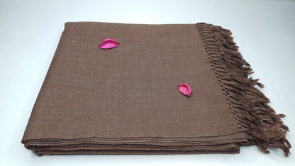 NARASIMHA Handwoven Brown Pure Himalayan Sheep Wool Meditation Shawl,Himalayan Prayer Blanket,Ethnic Indian Yoga Shawl,Wool Prayer Wrap/Zen