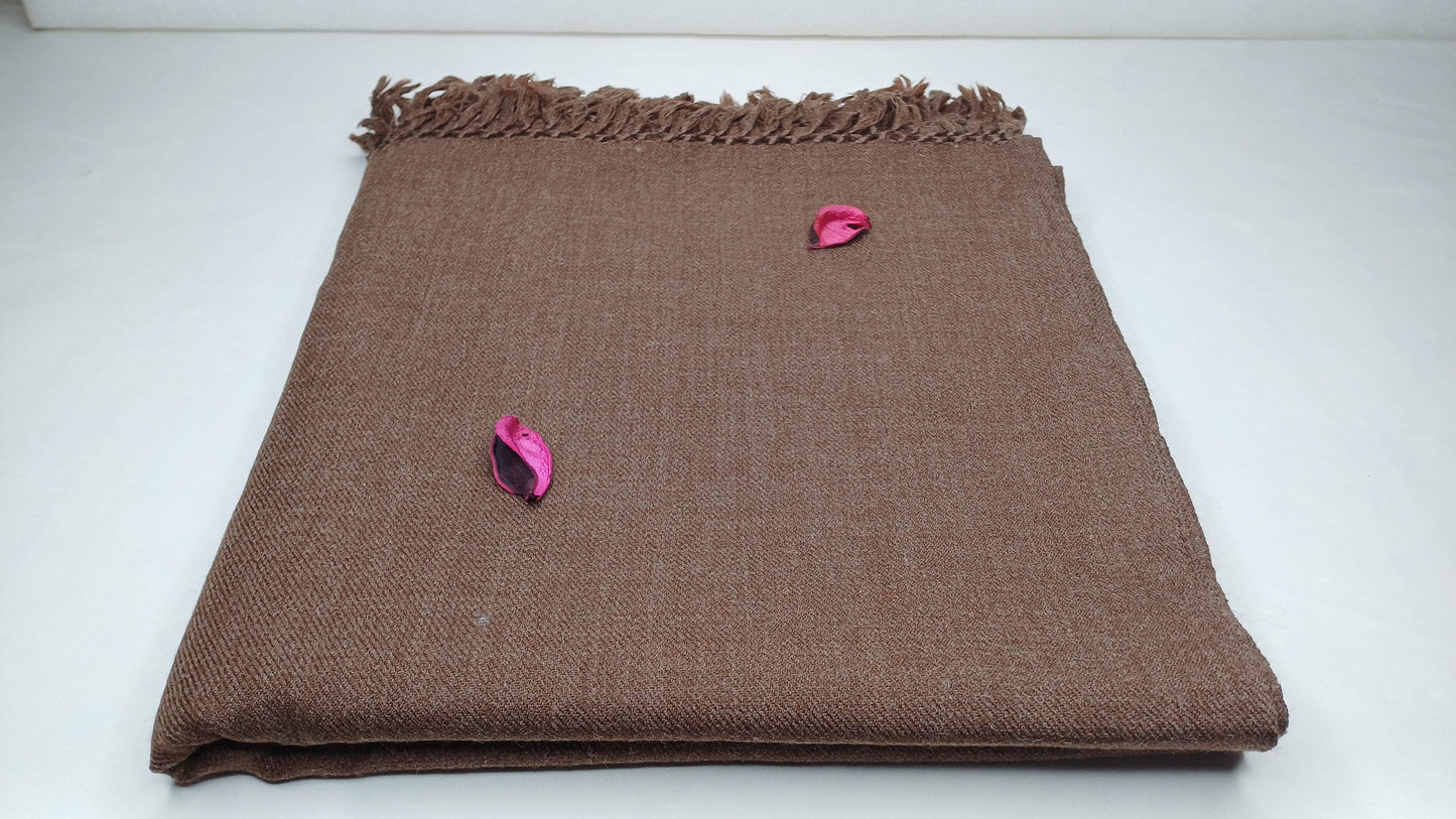 NARASIMHA Handwoven Brown Pure Himalayan Sheep Wool Meditation Shawl,Himalayan Prayer Blanket,Ethnic Indian Yoga Shawl,Wool Prayer Wrap/Zen
