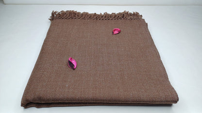 NARASIMHA Handwoven Brown Pure Himalayan Sheep Wool Meditation Shawl,Himalayan Prayer Blanket,Ethnic Indian Yoga Shawl,Wool Prayer Wrap/Zen