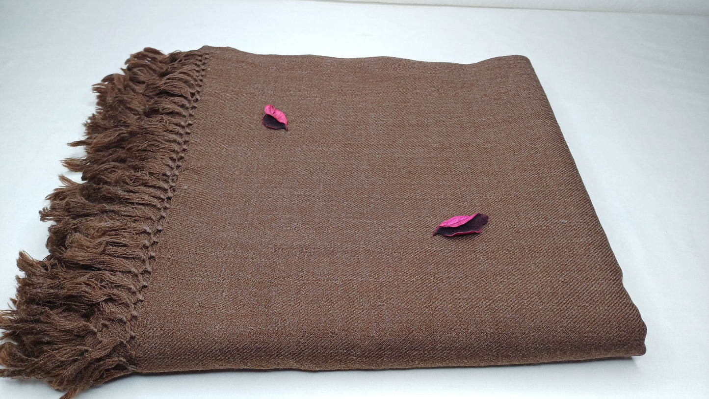 NARASIMHA Handwoven Brown Pure Himalayan Sheep Wool Meditation Shawl,Himalayan Prayer Blanket,Ethnic Indian Yoga Shawl,Wool Prayer Wrap/Zen