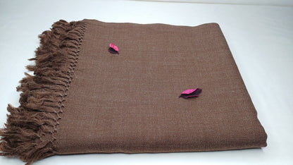 NARASIMHA Handwoven Brown Pure Himalayan Sheep Wool Meditation Shawl,Himalayan Prayer Blanket,Ethnic Indian Yoga Shawl,Wool Prayer Wrap/Zen