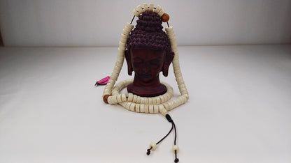 108 Handcarved Original Tibetan Yak Bone/Bodhi Beads Meditation Mala,Disc Shaped Ethnic Bone Jewellery,Tibetan Buddhist Prayer Bone Rosary