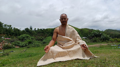 PEACE SILK Traditional Handspun And Handwoven Non-Violent Pure Raw Eri Silk Meditation Shawl/Scarf,Ethical Silk Tantrik Buddhist Prayer Wrap
