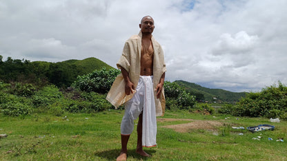PEACE SILK Traditional Handspun And Handwoven Non-Violent Pure Raw Eri Silk Meditation Shawl/Scarf,Ethical Silk Tantrik Buddhist Prayer Wrap