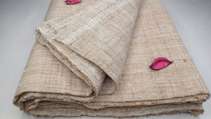 PEACE SILK Traditional Handspun And Handwoven Non-Violent Pure Raw Eri Silk Meditation Shawl/Scarf,Ethical Silk Tantrik Buddhist Prayer Wrap