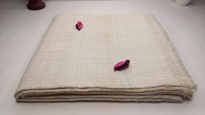SRI Traditional Handspun/Handwoven Non-Violent Pure Raw Eri Silk Meditation Shawl,Peace Silk Scarf,Ethical Silk Tantrik Buddhist Prayer Wrap