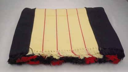 Large Thick Handwoven BlackRed/Beige Naga Tribe Traditional Blanket,Ethnic Sofa Throw,Native Indian Cloth,Naga Tribe Shawl,Tribal Wall Decor