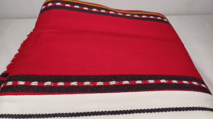 Large Thick Handwoven Black/Red/White Naga Tribe Traditional Blanket,Ethnic Sofa Throw,Native Indian Cloth,Naga Tribe Shawl,Tribal WallDecor