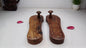 Himalayan"Yogis"Handcrafted Traditional Wooden Slippers for Meditation and Yoga, Unique Carved Wooden Charan Paduka with Brass Designed