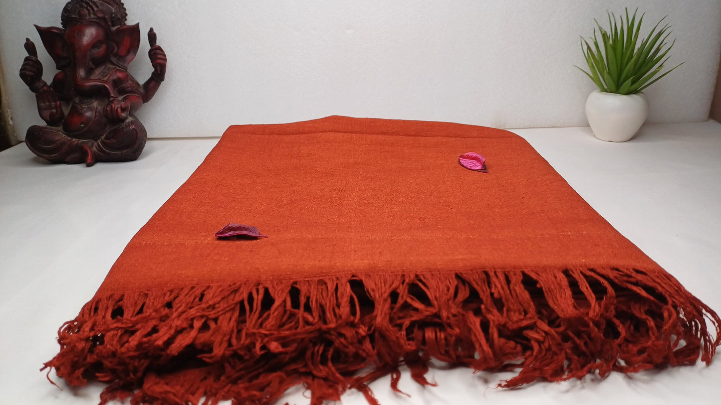 PEACE Silk X-Large Traditional Handwoven Tibetan Buddhist Raw Eri Silk Meditation Shawl,Buddhist Tantrik Silk Meditation Wrap,Ahimsa SilkZen
