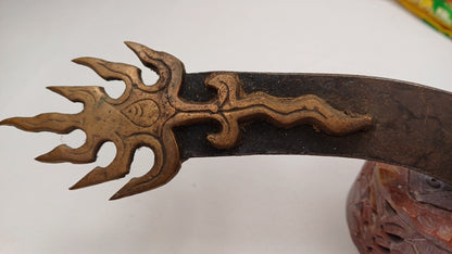 Antique Rare Buddhist Iron Wisdom Fire Ceremonial Vajra Kartika Sword,Sacred Buddhist Kartika Blade,Tantric Buddhist KnifeBuddhist Artifact