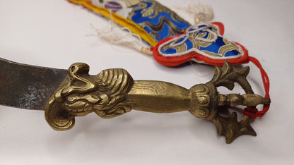 Antique Rare Buddhist Iron Wisdom Fire Ceremonial Vajra Kartika Sword,Sacred Buddhist Kartika Blade,Tantric Buddhist KnifeBuddhist Artifact