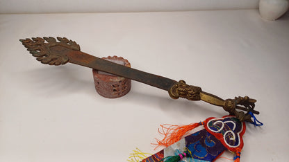 Antique Rare Authentic Buddhist Iron Wisdom Fire Ceremonial Manjushri Sword,Sacred Buddhist Blade,Tantric Buddhist Knife,Buddhist Artifact