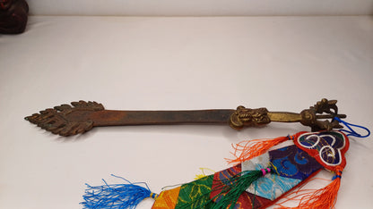 Antique Rare Authentic Buddhist Iron Wisdom Fire Ceremonial Manjushri Sword,Sacred Buddhist Blade,Tantric Buddhist Knife,Buddhist Artifact