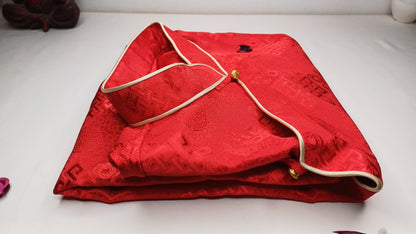 Custom-Made Traditional Tibetan Brocade Silk Buddhist Yogi Shirt,Tibetan Meditation Shirt, Ethnic Tibetan  Long Sleeves Prayer Zen Cloth