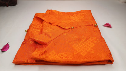 Traditional Tibetan Brocade Silk Buddhist Yogi Prayer Shirt,Tibetan Meditation Shirt,Ethnic Tibetan Long Sleeves Cloth,Buddhist Prayer Shirt