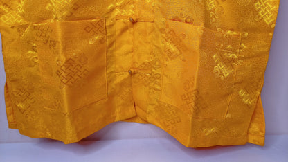 Sleeveless Traditional Tibetan Brocade Silk Buddhist Prayer Yogi Shirt,Ethnic Tibetan Meditation Shirt,Tibetan Buddhist Tantrik Prayer Shirt
