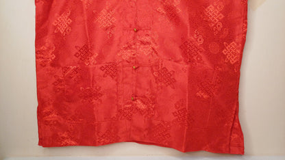 Sleeveless Traditional Tibetan Brocade Silk Buddhist Prayer Yogi Shirt,Ethnic Tibetan Meditation Shirt,Tibetan Buddhist Tantrik Prayer Shirt