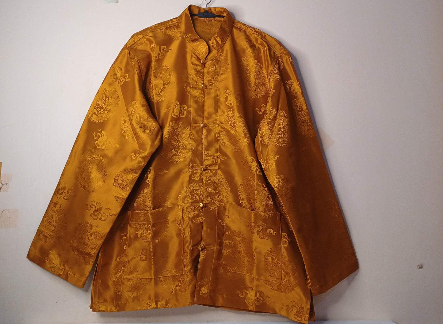 Traditional Tibetan Brocade Silk Buddhist Yogi Shirt,Tibetan Meditation Shirt, Ethnic Tibetan  Long Sleeves Cloth,Buddhist Prayer Shirt