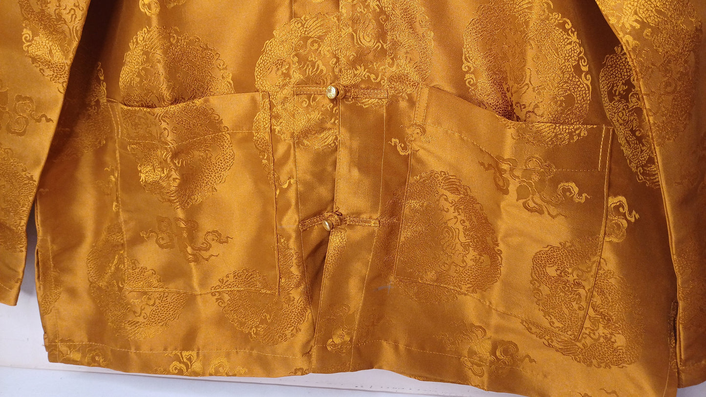 Traditional Tibetan Brocade Silk Buddhist Yogi Shirt,Tibetan Meditation Shirt, Ethnic Tibetan  Long Sleeves Cloth,Buddhist Prayer Shirt