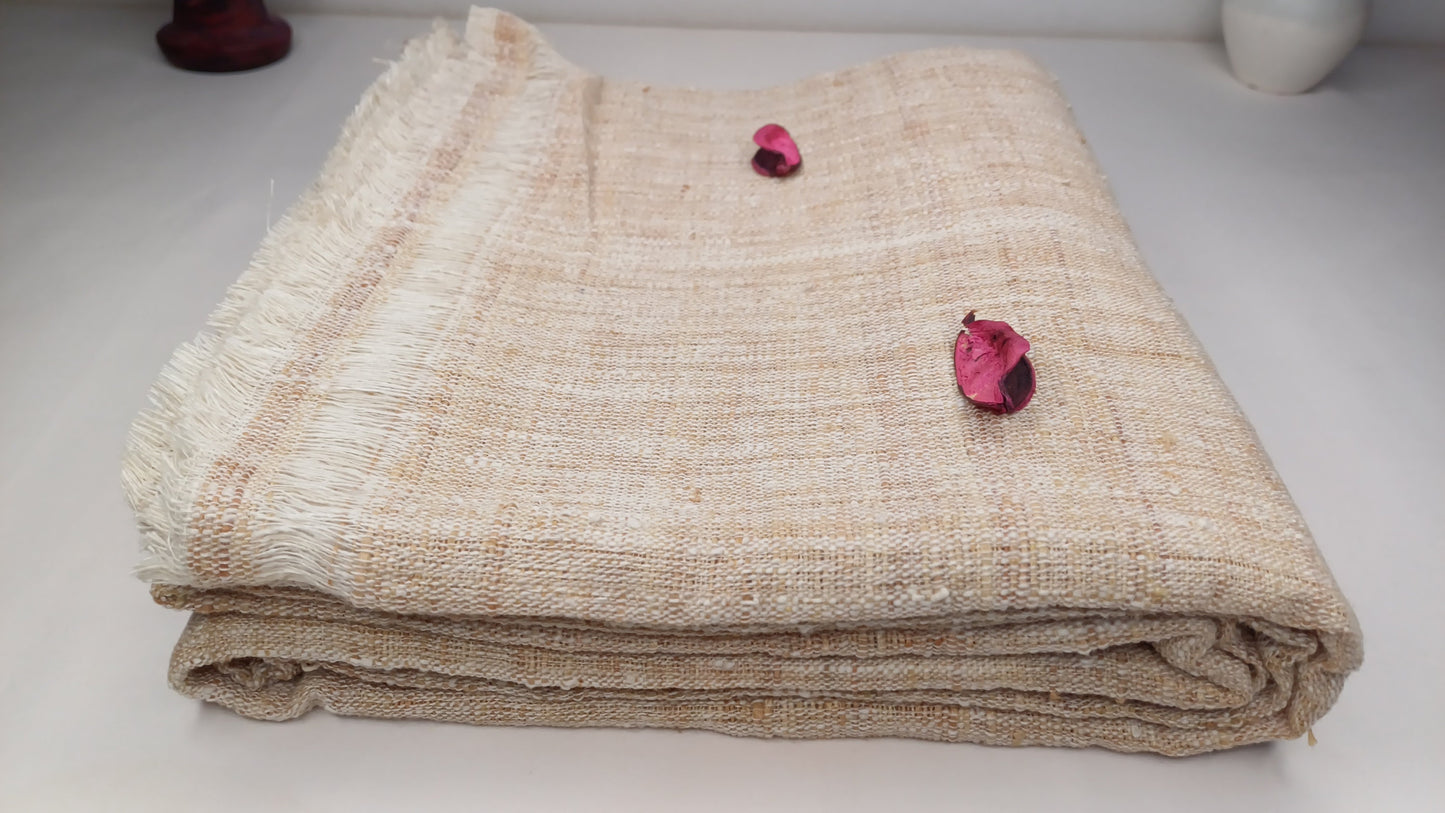 PEACE SILK Traditional Handspun And Handwoven Non-Violent Pure Raw Eri Silk Meditation Shawl/Scarf,Ethical Silk Tantrik Buddhist Prayer Wrap