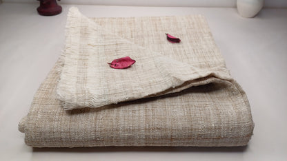 PEACE SILK Traditional Handspun/Handwoven Non-Violent Pure Raw Eri Silk Meditation Shawl/Scarf,Ethical Silk Tantrik Buddhist Prayer Wrap/Zen