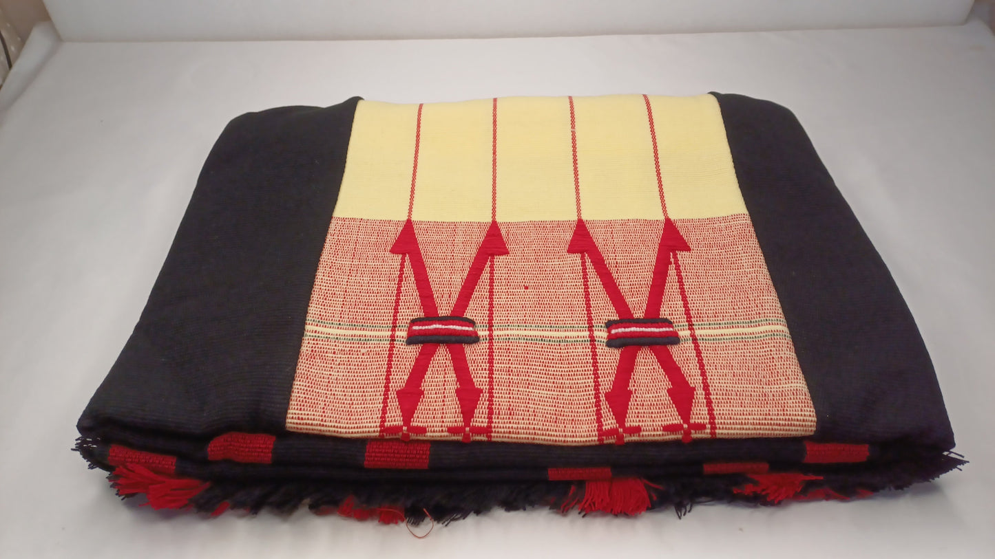 Handwoven Naga Tribes Traditional Blanket,Native Indians Shawl,Ethnic Embroidery Tribal Throw Blanket/Wrap,Tribal Home Decor,Earthy Clothing